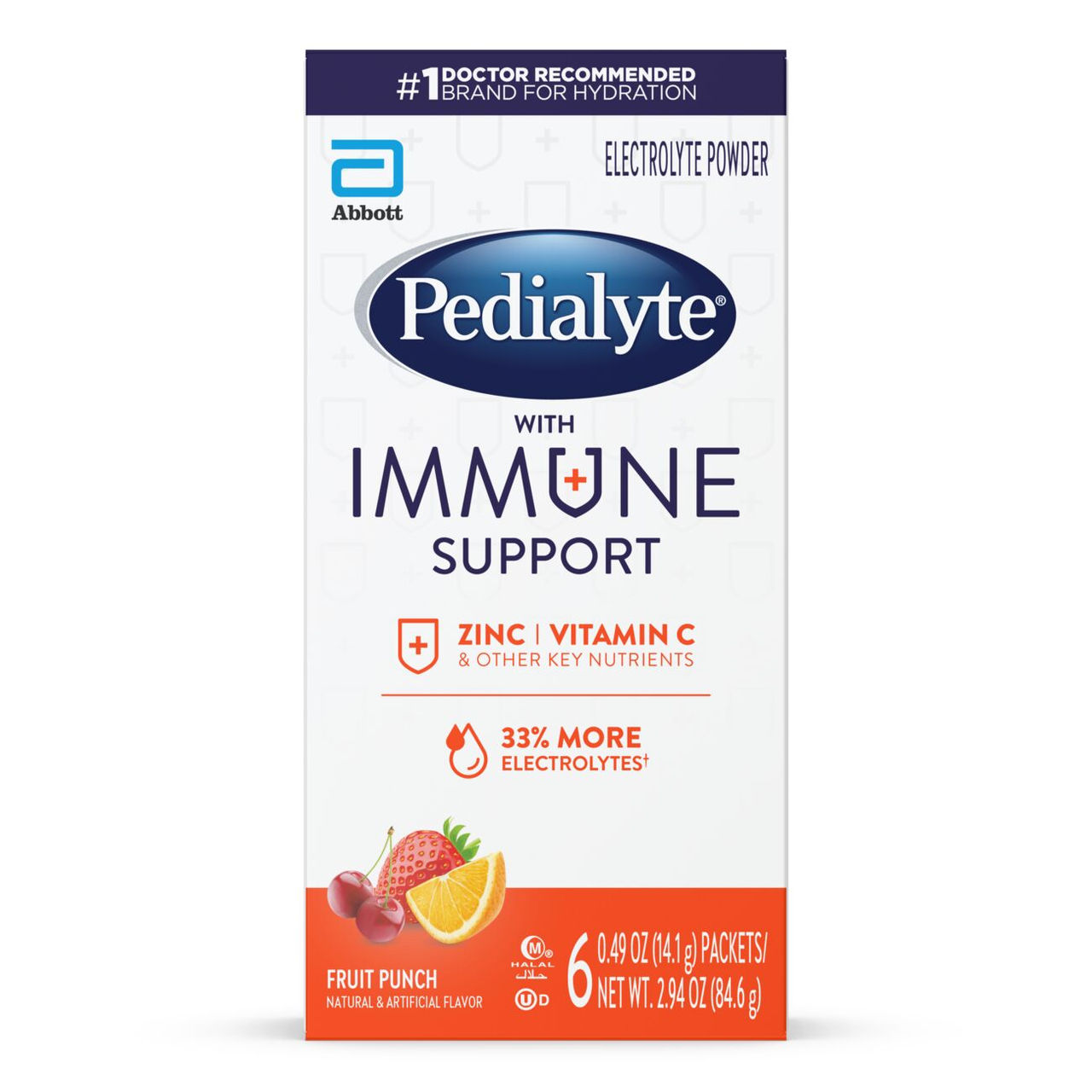 Pedialyte with Immune Support Fruit Punch flavor (powder)