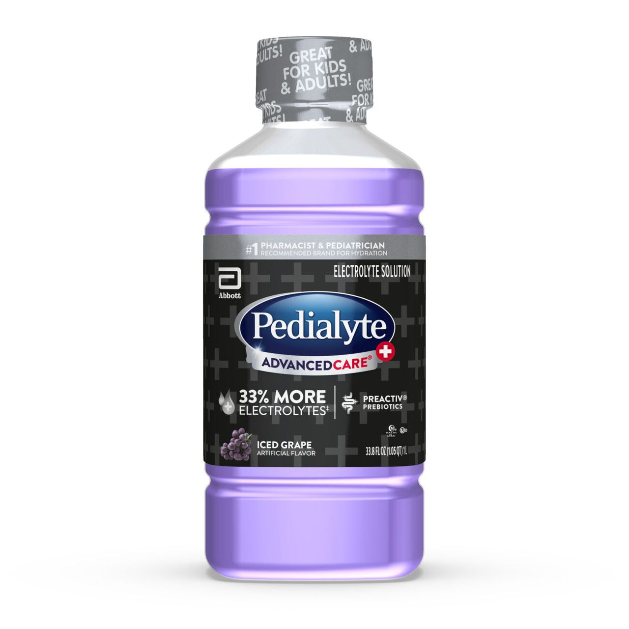 Pedialyte AdvanceCare Plus Iced Grape flavor