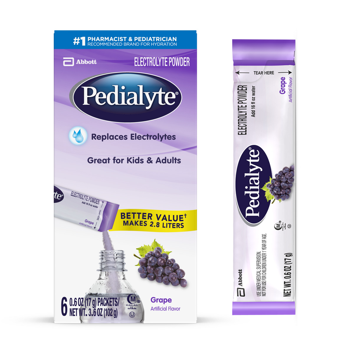 Pedialyte Classic Powder Grape