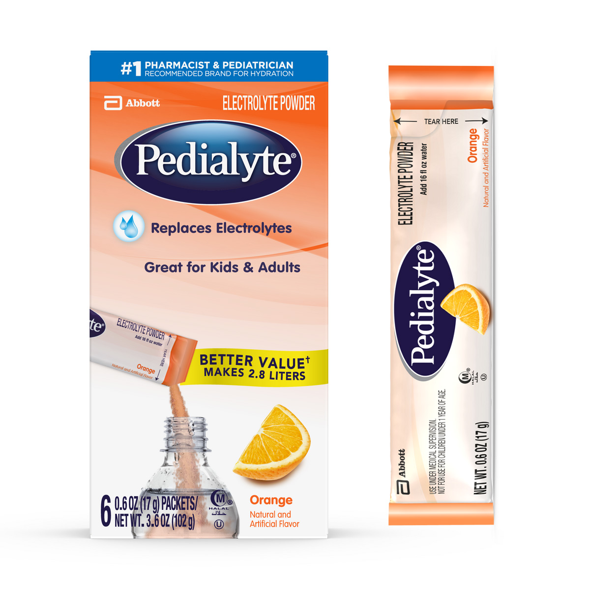 Pedialyte Classic Powder Orange