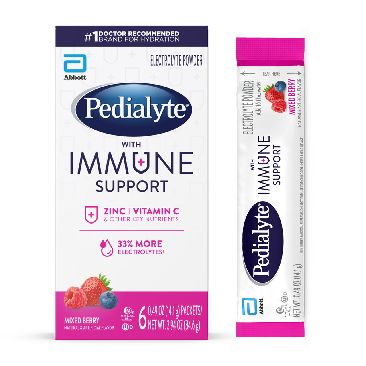 Pedialyte with Immune Support Powder_Mixed Berry